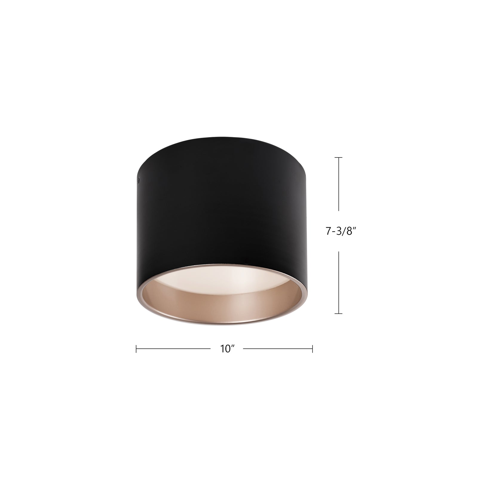 Mousinni 10-in Black LED Flush Mount