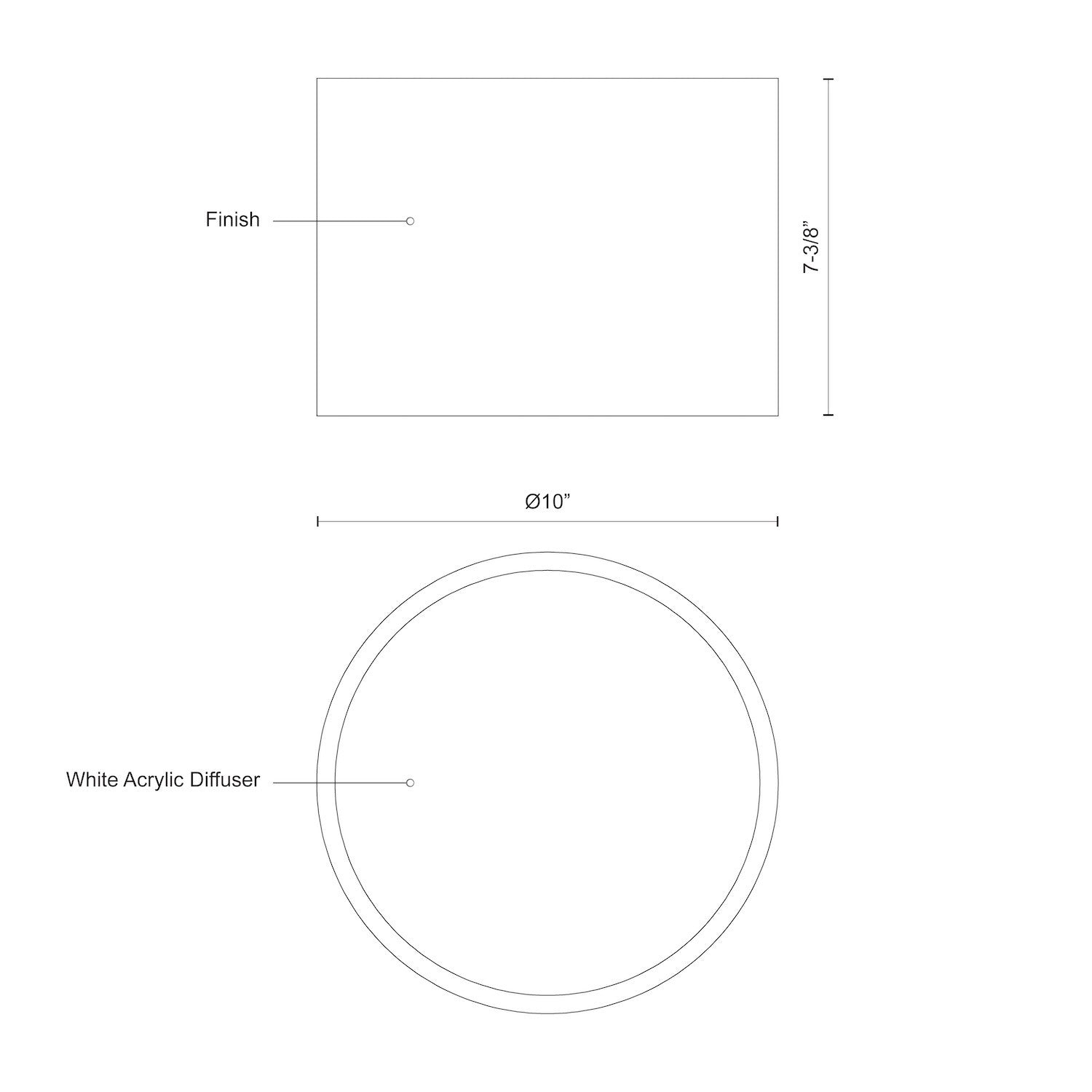 Mousinni 10-in Black LED Flush Mount