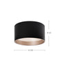 Mousinni 14-in Black LED Flush Mount