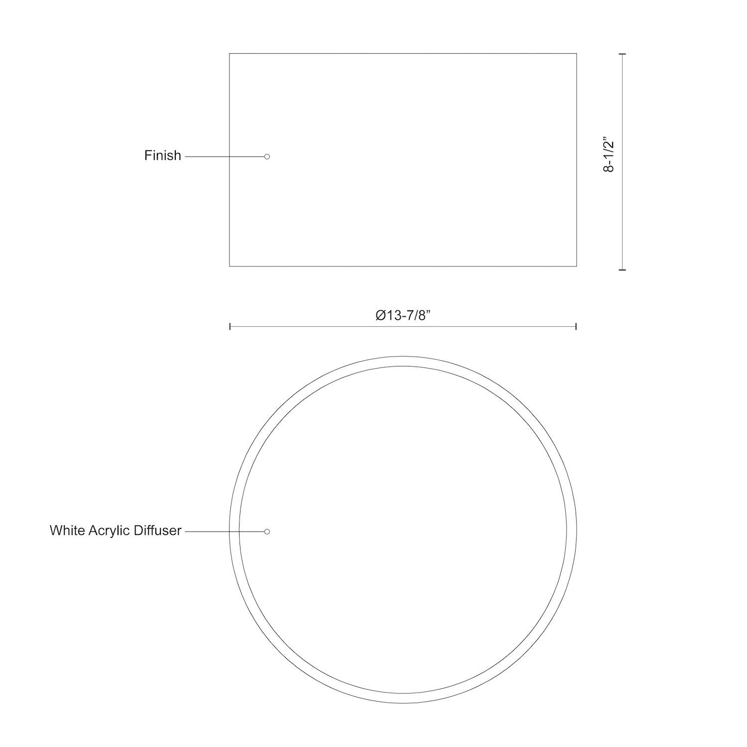 Mousinni 14-in Black LED Flush Mount