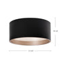Mousinni 18-in Black LED Flush Mount