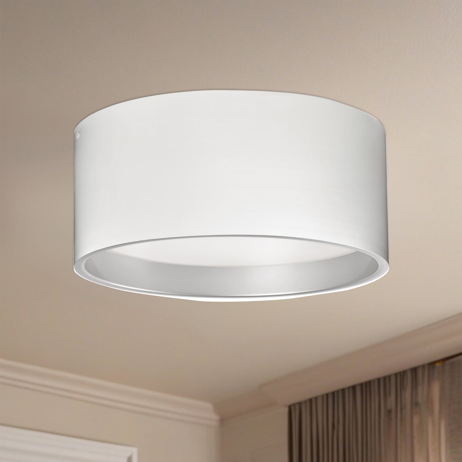 Mousinni 18-in White LED Flush Mount