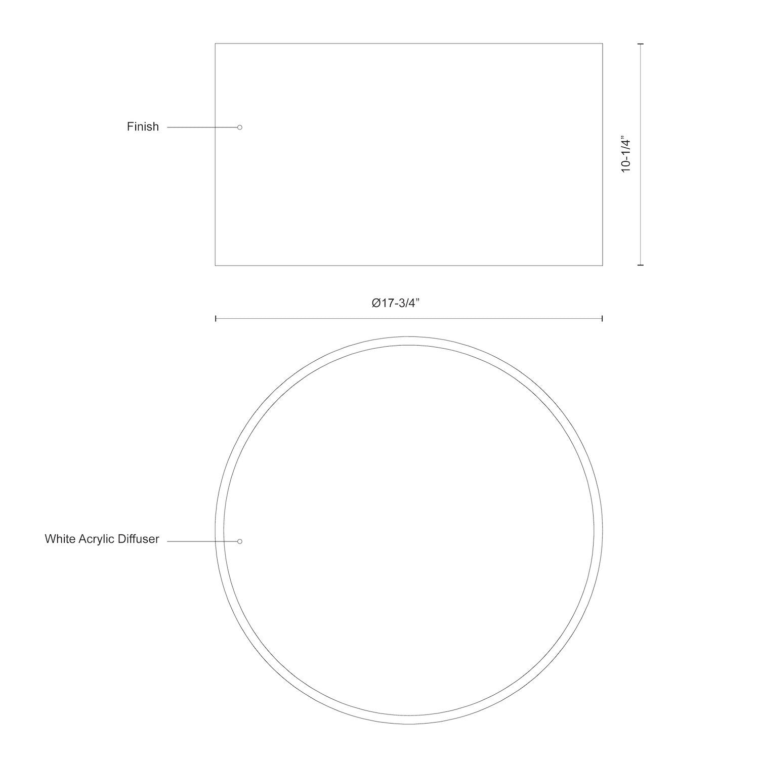 Mousinni 18-in Black LED Flush Mount