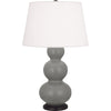 Matte Smokey Taupe Triple Gourd Table Lamp