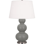 Matte Smokey Taupe Triple Gourd Table Lamp