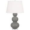 Matte Smokey Taupe Triple Gourd Table Lamp