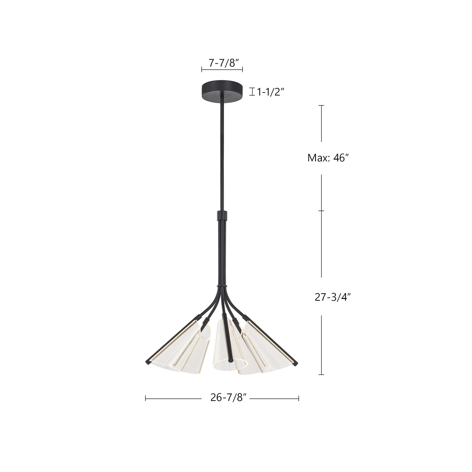 Mulberry 28-in Brushed Gold/Light Guide LED Chandeliers
