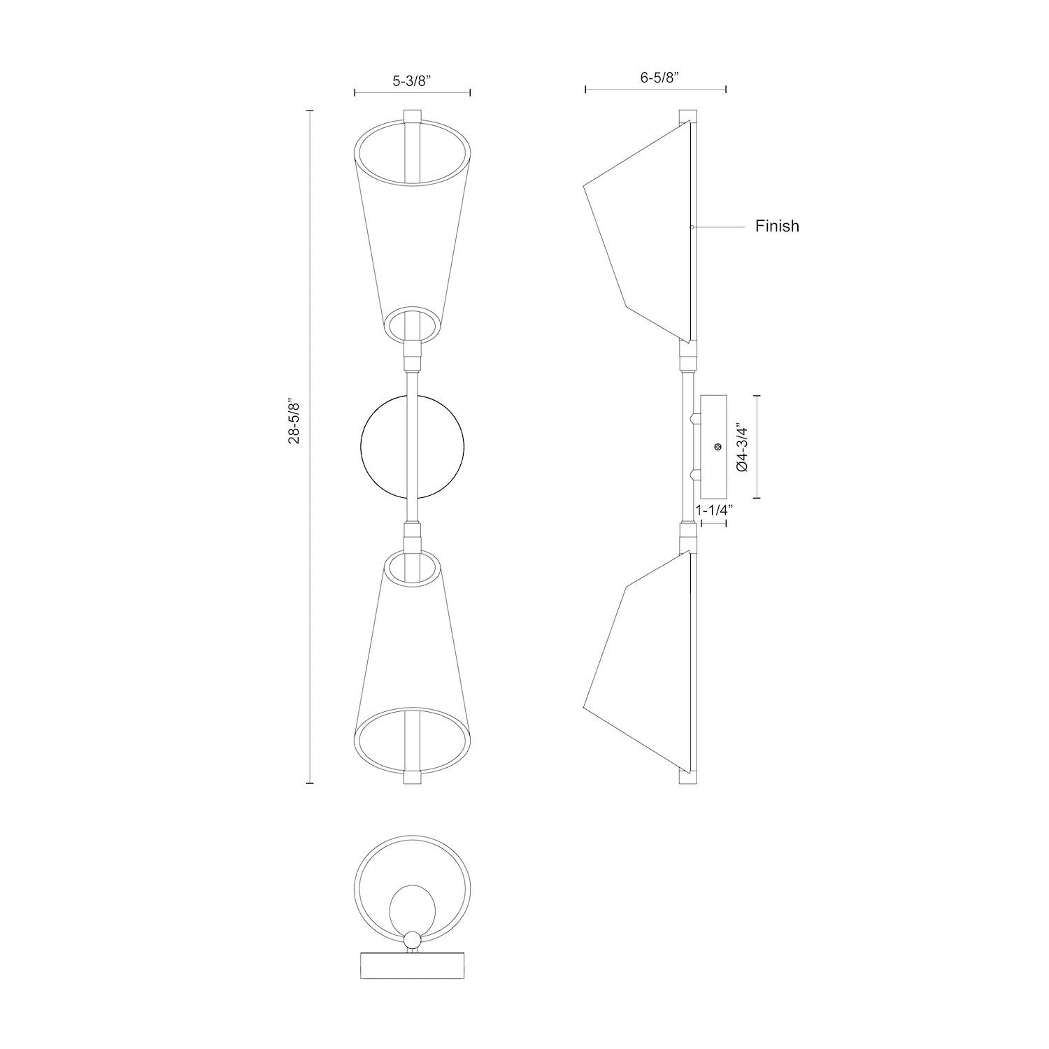 Mulberry 29-in Black/Light Guide LED Wall Sconce