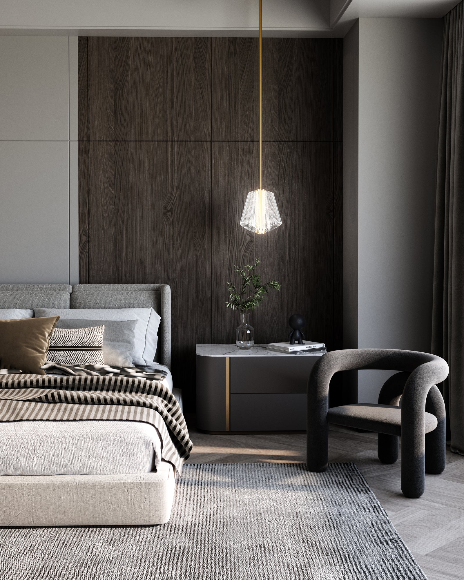 Mulberry 11-in Brushed Gold/Light Guide LED Pendant