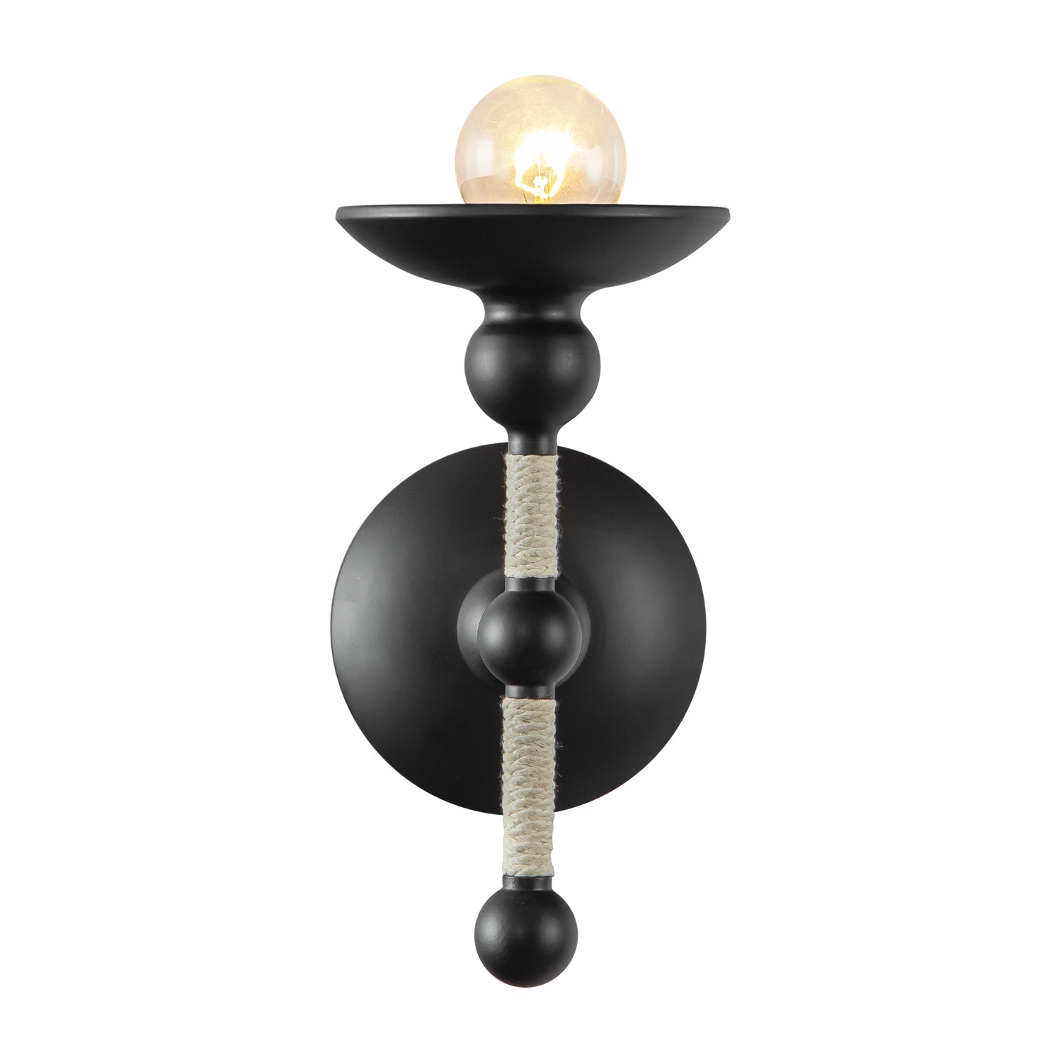 Nadine 4-in Matte Black/Cotton 1 Light Wall/Vanity