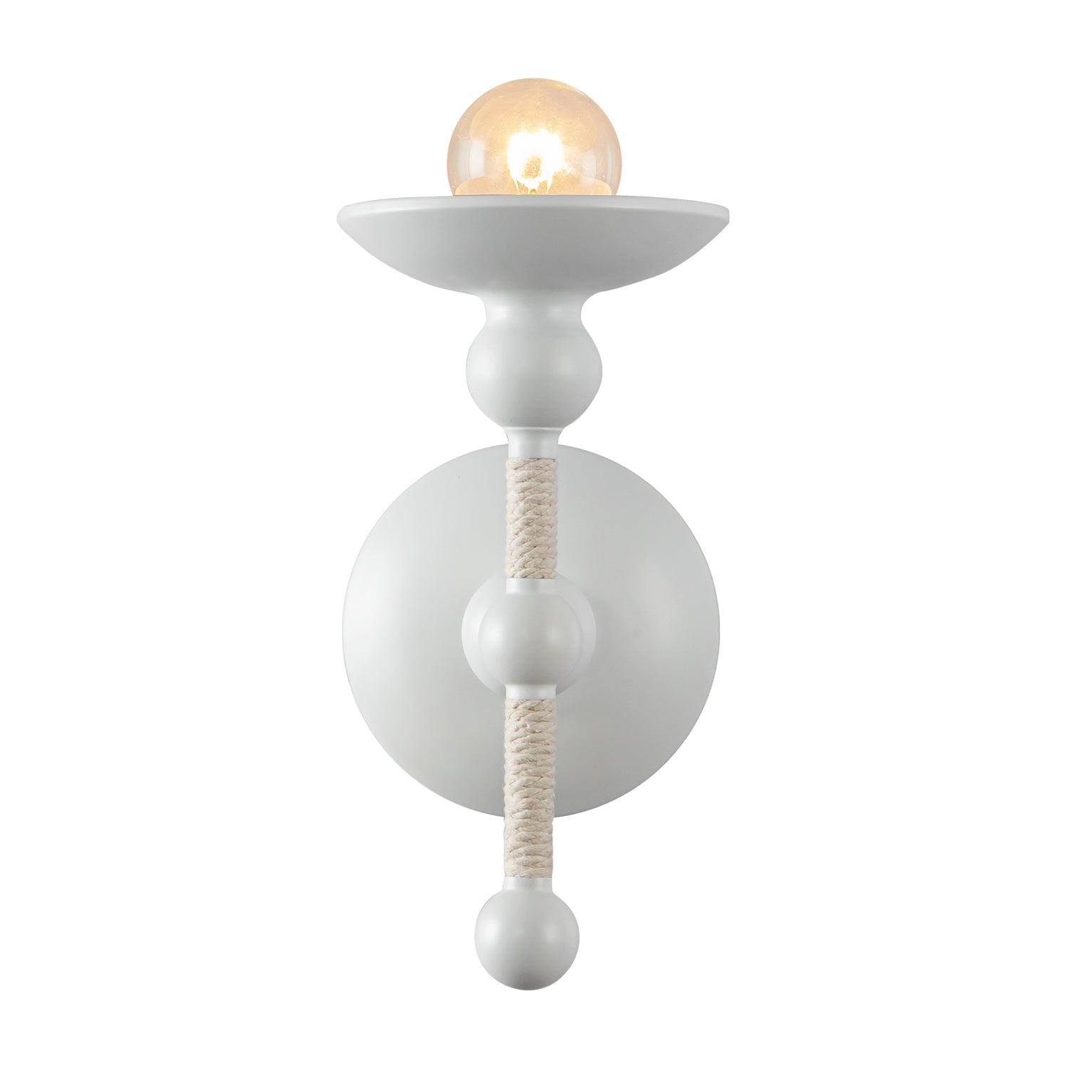Nadine 4-in Matte White/Cotton 1 Light Wall/Vanity