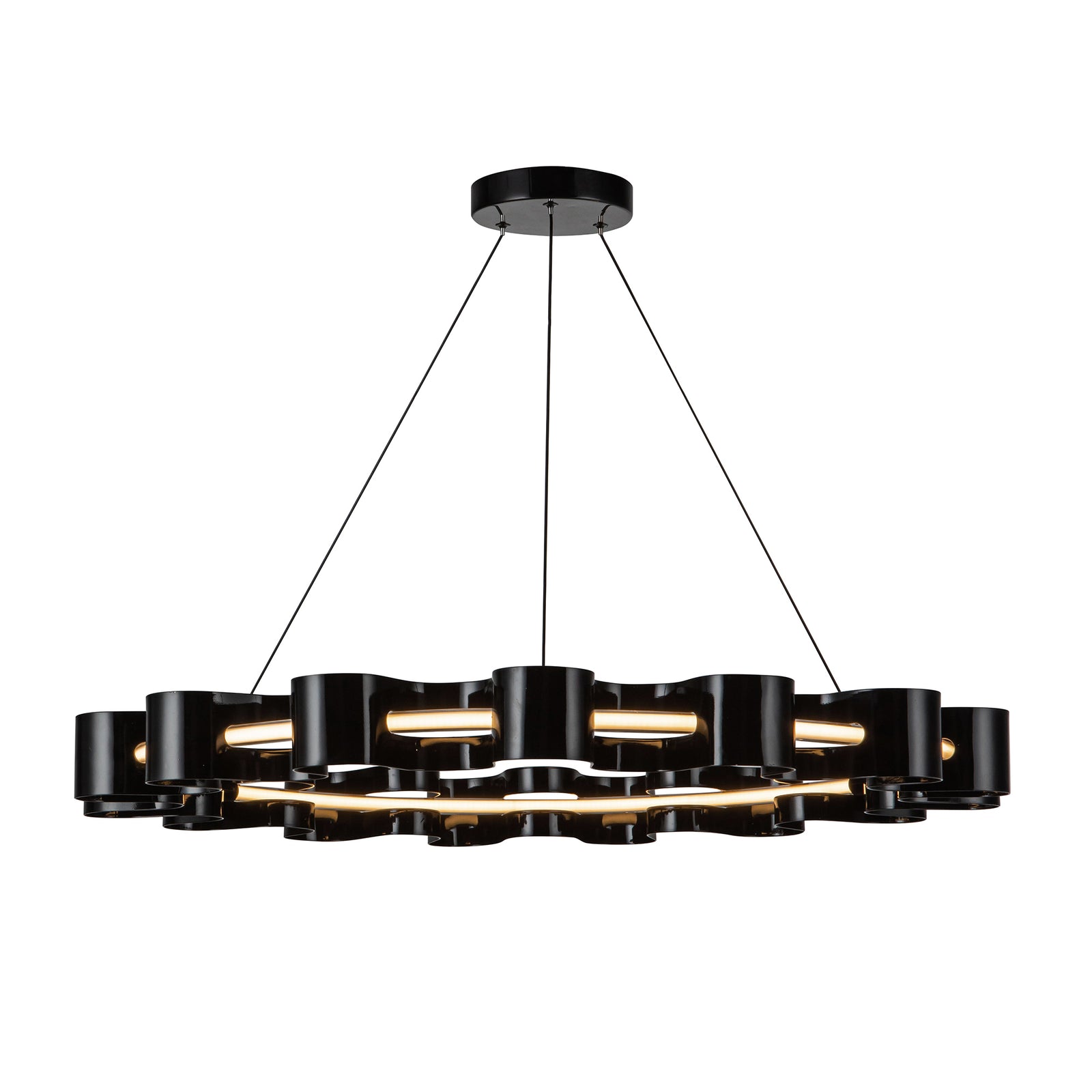 Nami 32-in Gloss Black LED Chandelier