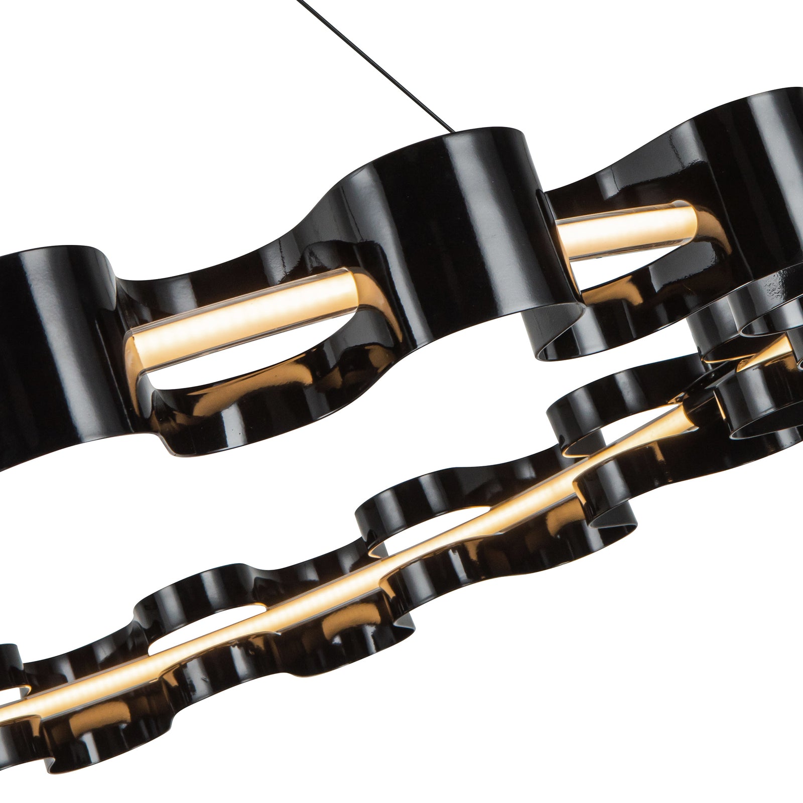 Nami 32-in Gloss Black LED Chandelier