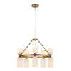 Nelly 26-in Brushed Gold/Glossy Ribbed Opal Glass Socket Chandelier
