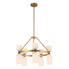 Nelly 26-in Brushed Gold/Glossy Ribbed Opal Glass Socket Chandelier