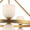 Nelly 26-in Brushed Gold/Glossy Ribbed Opal Glass Socket Chandelier