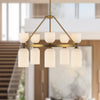 Nelly 26-in Brushed Gold/Glossy Ribbed Opal Glass Socket Chandelier