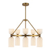 Nelly 26-in Brushed Gold/Glossy Ribbed Opal Glass Socket Chandelier