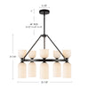 Nelly 26-in Brushed Gold/Glossy Ribbed Opal Glass Socket Chandelier