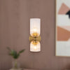 Nelly 12-in Brushed Gold/Clear Ribbed Glass Socket Wall/Vanity Light
