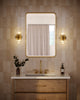 Nelly 12-in Brushed Gold/Clear Ribbed Glass Socket Wall/Vanity Light
