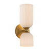 Nelly 12-in Brushed Gold/Glossy Ribbed Opal Glass Socket Wall/Vanity Light