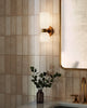 Nelly 12-in Brushed Gold/Glossy Ribbed Opal Glass Socket Wall/Vanity Light