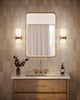 Nelly 12-in Brushed Gold/Glossy Ribbed Opal Glass Socket Wall/Vanity Light