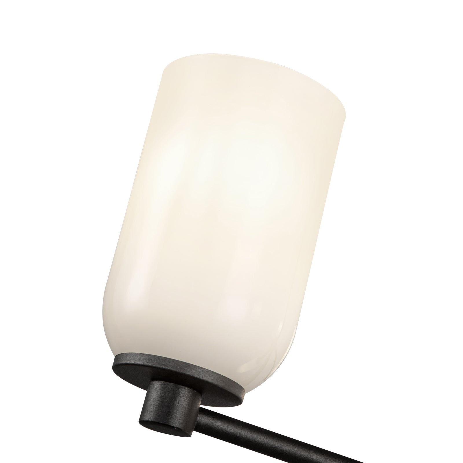 Nola 31-in Black/Glossy Opal Glass 5 Lights Chandelier