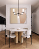 Nola 31-in Black/Glossy Opal Glass 5 Lights Chandelier