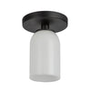 Nola 4-in Black/Glossy Opal Glass 1 Light Semi-Flush