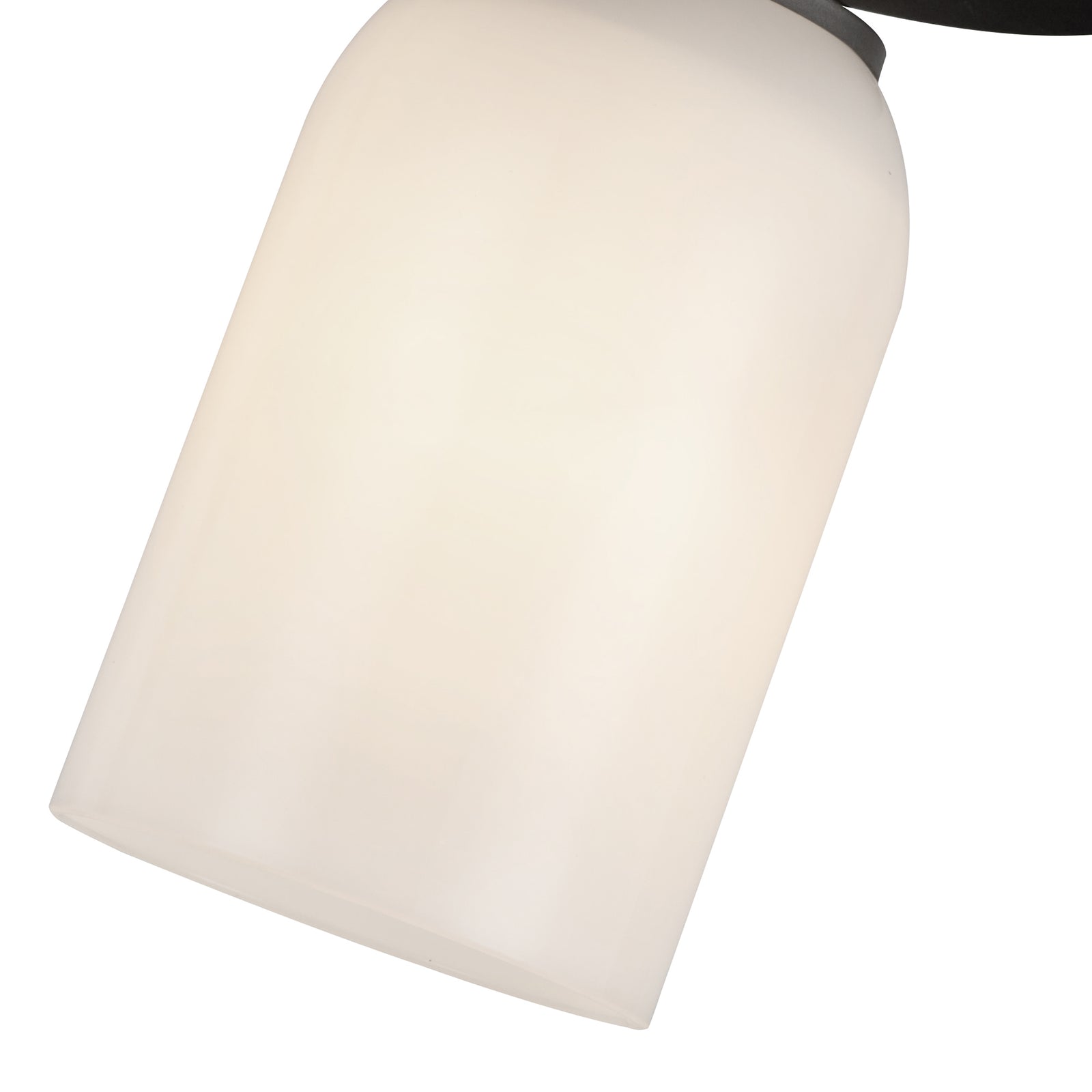Nola 4-in Black/Glossy Opal Glass 1 Light Semi-Flush