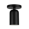 Nola 4-in Black 1 Light Semi-Flush
