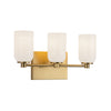 Nola 18-in Brushed Gold/Glossy Opal Glass Socket Vanity Light