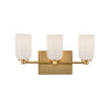 Nola 18-in Brushed Gold/Glossy Opal Glass Socket Vanity Light