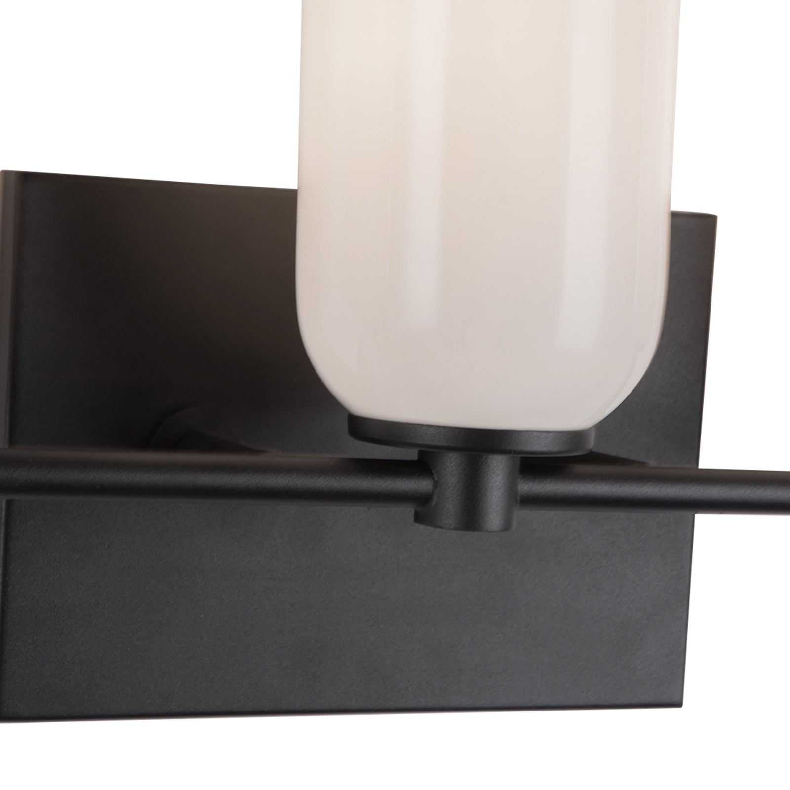 Nola 18-in Black/Glossy Opal Glass Socket Vanity Light