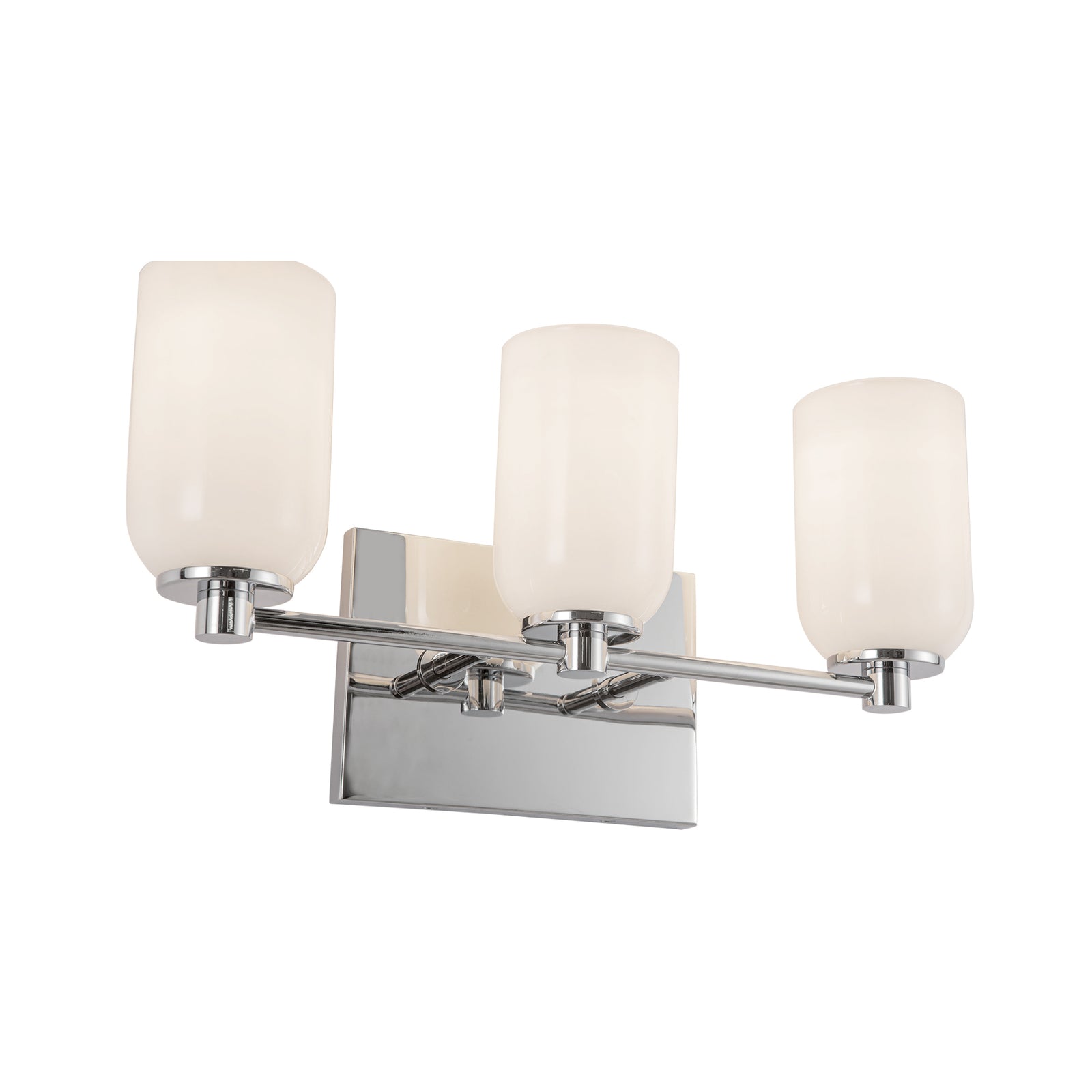 Nola 18-in Chrome/Glossy Opal Glass Socket Vanity Light