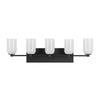 Nola 32-in Black/Glossy Opal Glass 5 Lights Vanity