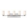 Nola 31-in Chrome/Glossy Opal Glass Socket Vanity Light