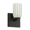 Nola 4-in Black/Glossy Opal Glass 1 Light Wall Sconce