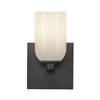 Nola 4-in Black/Glossy Opal Glass 1 Light Wall Sconce