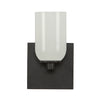 Nola 4-in Black/Glossy Opal Glass 1 Light Wall Sconce