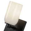 Nola 4-in Black/Glossy Opal Glass 1 Light Wall Sconce