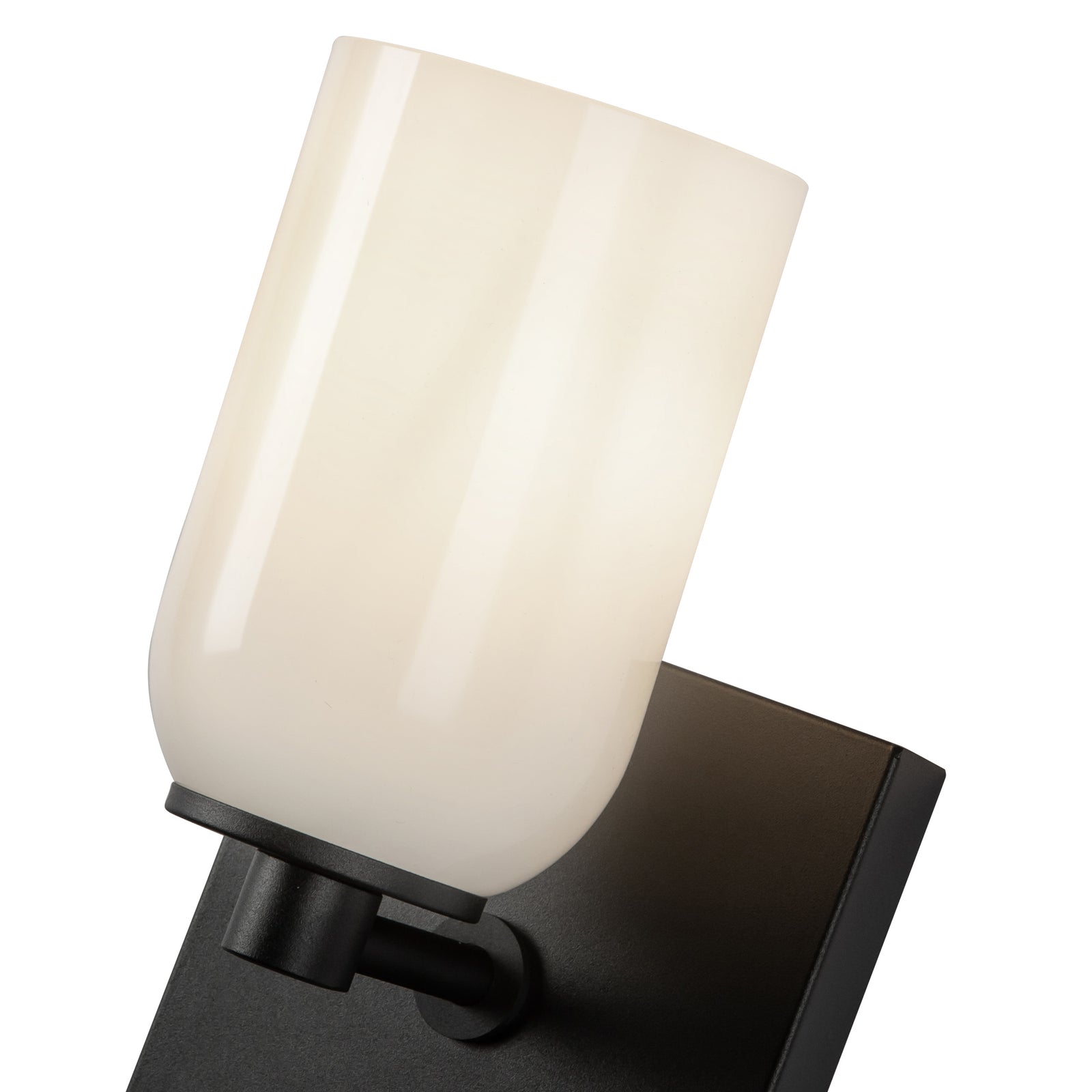 Nola 4-in Black/Glossy Opal Glass 1 Light Wall Sconce