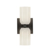 Nola 12-in Black/Glossy Opal Glass 2 Lights Wall Sconce