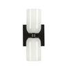 Nola 12-in Black/Glossy Opal Glass 2 Lights Wall Sconce