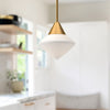 Nora 8-in Aged Gold/Opal Matte Glass 1 Light Pendant