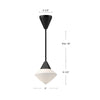 Nora 8-in Aged Gold/Opal Matte Glass 1 Light Pendant