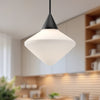Nora 14-in Matte Black/Opal Matte Glass 1 Light Pendant
