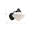 Nora 8-in Brushed Nickel/Opal Matte Glass 1 Light Wall/Vanity